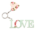 Love Heart Key Ring - Gingham